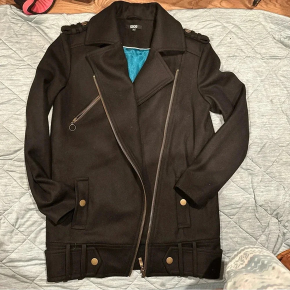 ASOS WOMENS PEACOAT ZISE 10
BLACK EXCELLENCE COND. - Picture 1 of 12